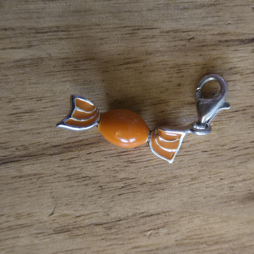 Rare Vintage Thomas Sabo Sterling Silver Orange Enamel Bon Bon Candy Charm - Picture 6 of 7